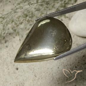 Pirita Ouro Natural 40.79ct, Formato de pêra, Opaco