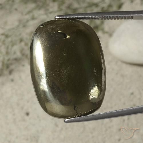 33.29ct Natural Ouro Pirita, Almofada, Opaco