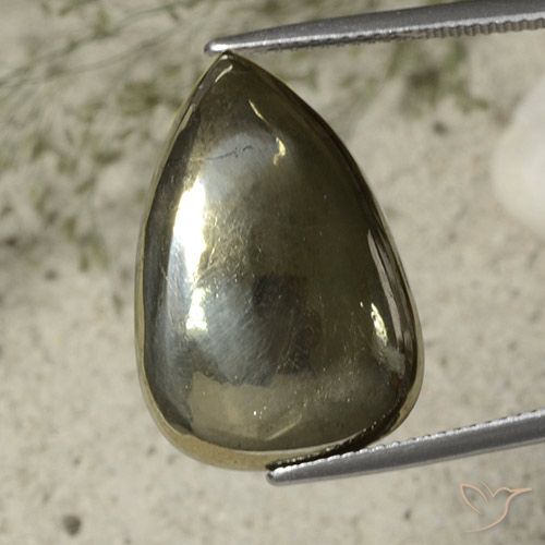 27.13ct Natural Ouro Pirita, Formato de pêra, Opaco
