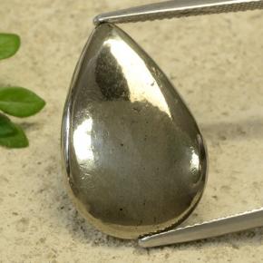 Pirita amarelo natural 10,81ct, formato de pêra, opaco