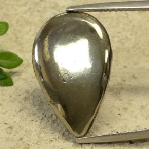 Pirita amarelo natural 10,81ct, formato de pêra, opaco