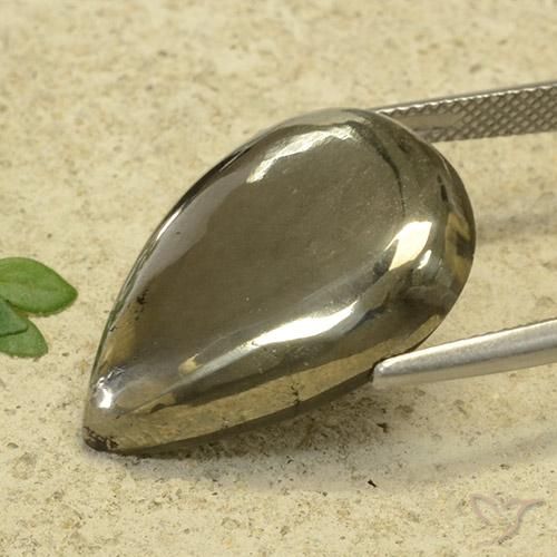 Pirita Ouro Natural 29.05ct, Formato de pêra, Opaco