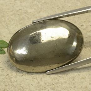 Pirita dourado natural 37,46ct, corte oval, opaco