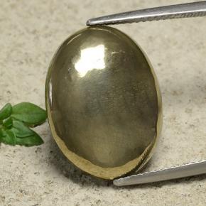 Pirita amarelo natural 16,39ct, corte oval, opaco