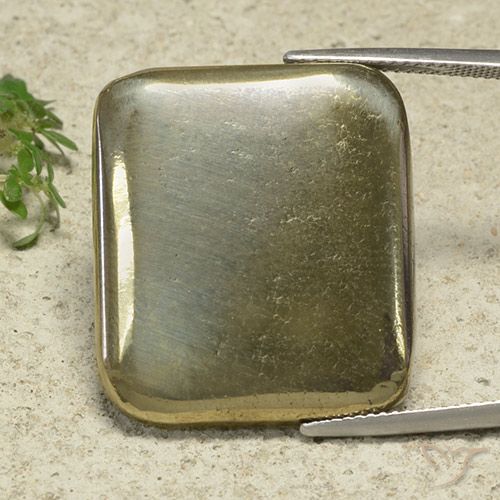 49.74ct Natural Ouro Pirita, Almofada, Opaco
