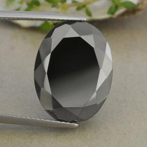 Pirita Cinza Escuro Metálico Natural 24.26ct, Corte Oval, Opaco