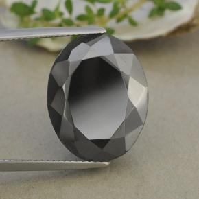 Pirita cinza natural 31,09ct, corte oval, opaco