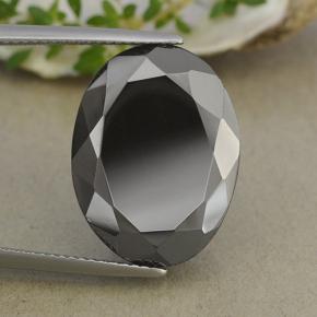 Pirita preto e cinza metálico natural 27,64ct, corte oval, opaco