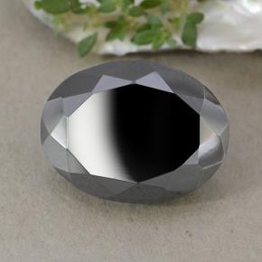 Pirita preto natural 27,02ct, corte oval, opaco