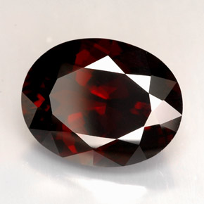 Granada piropo vermelho natural 14,36ct, corte oval, VVS