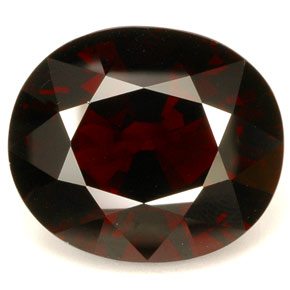 Granada piropo vermelho natural 46,71ct, corte oval, IF