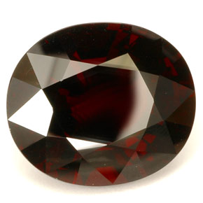 Granada piropo vermelho natural 46,71ct, corte oval, IF