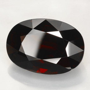 Granada piropo vermelho natural 42,20ct, corte oval, IF