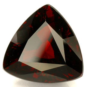 Granada piropo vermelho natural 8,18ct, trillion, IF