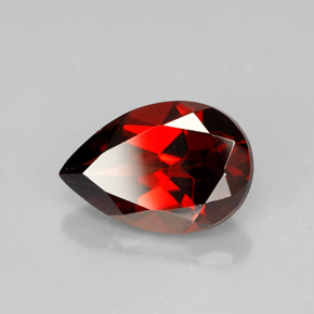 Granada piropo vermelho natural 2,22ct, formato de pêra, VVS-VS