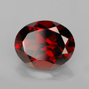 Granada piropo vermelho natural 3,07ct, corte oval, VVS-VS
