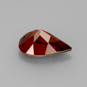 Granada piropo vermelho natural 1,50ct, formato de pêra, VS