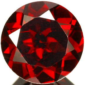 Granada piropo vermelho natural 2,10ct, corte redondo, VS