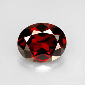 Granada piropo vermelho natural 2,86ct, corte oval, VS