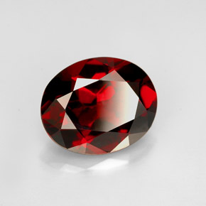 Granada piropo vermelho natural 2,86ct, corte oval, VS
