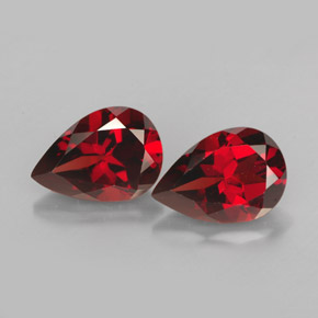 Pedras preciosas de granada piropo vermelho natural de  ct, formato de pêra, VS