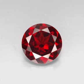 Granada piropo vermelho natural 3,29ct, corte redondo, VS