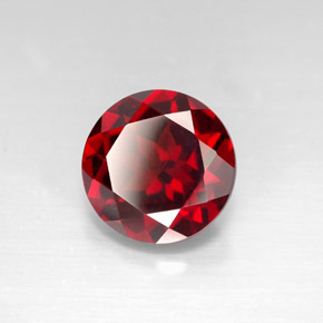 Granada piropo vermelho natural 3,29ct, corte redondo, VS