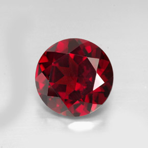 Granada piropo vermelho natural 3,40ct, corte redondo, VVS-VS