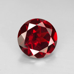 Granada piropo vermelho natural 2,96ct, corte redondo, VVS-VS