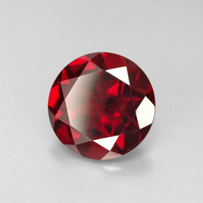 Granada piropo vermelho natural 2,96ct, corte redondo, VVS-VS