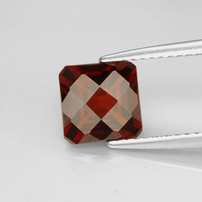 Granada piropo vermelho natural 2,07ct, corte esmeralda, VVS-VS