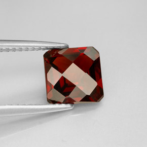 Granada piropo vermelho natural 2,07ct, corte esmeralda, VVS-VS