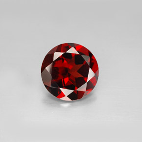 Granada piropo vermelho natural 2,86ct, corte redondo, VS
