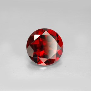 Granada piropo vermelho natural 2,86ct, corte redondo, VS