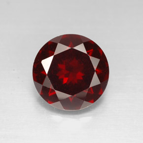 Granada piropo vermelho natural 3,28ct, corte redondo, VS