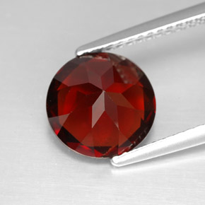 Granada piropo vermelho natural 3,28ct, corte redondo, VS