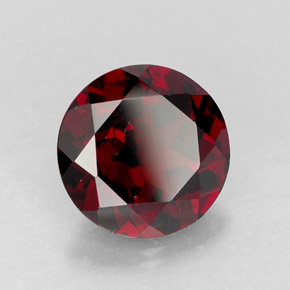 Granada piropo vermelho natural 2,90ct, corte redondo, VS