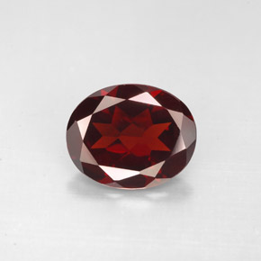 Granada piropo vermelho natural 2,86ct, corte oval, VVS-VS
