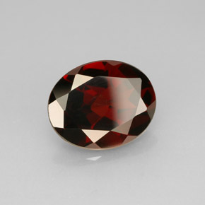 Granada piropo vermelho natural 2,83ct, corte oval, VVS-VS