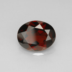 Granada piropo vermelho natural 2,98ct, corte oval, VS