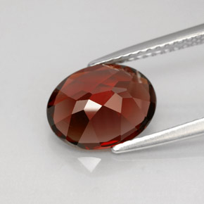 Granada piropo vermelho natural 3,01ct, corte oval, VS