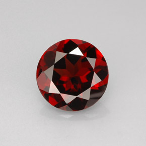 Granada piropo vermelho natural 2,92ct, corte redondo, VS