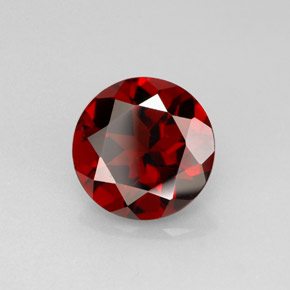 Granada piropo vermelho natural 2,92ct, corte redondo, VS