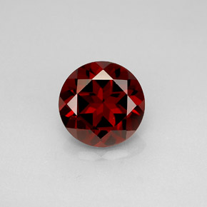 Granada piropo vermelho natural 3,48ct, corte redondo, VS
