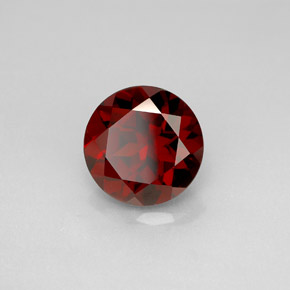 Granada piropo vermelho natural 3,48ct, corte redondo, VS