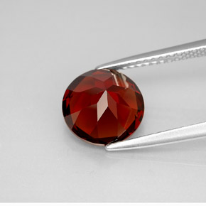 Granada piropo vermelho natural 3,48ct, corte redondo, VS