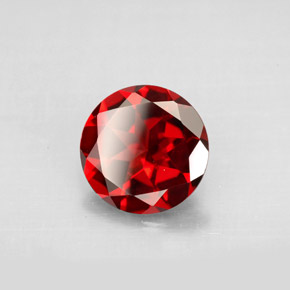 Granada Piropo Vermelho escuro Natural 2.82ct, Corte Redondo, VVS-VS