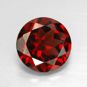 Granada piropo vermelho natural 2,96ct, corte redondo, VS