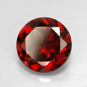 Granada piropo vermelho natural 2,96ct, corte redondo, VS