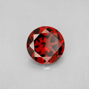 Granada piropo vermelho natural 2,93ct, corte redondo, VVS-VS
